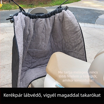 Szélvédő lábszárvédő szoknya elektromos kerékpárhoz — magas derék, vízálló poliészter, motorkerékpárhoz és elektromos járművekhez
