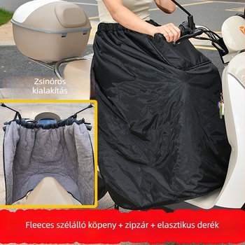 Szélvédő lábszárvédő szoknya elektromos kerékpárhoz — magas derék, vízálló poliészter, motorkerékpárhoz és elektromos járművekhez
