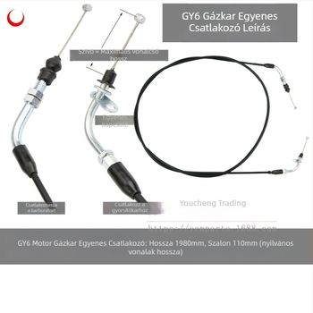 GY6 motor gázpedál-kábel robogóhoz, vasból, húzódrót stílus, You Cheng