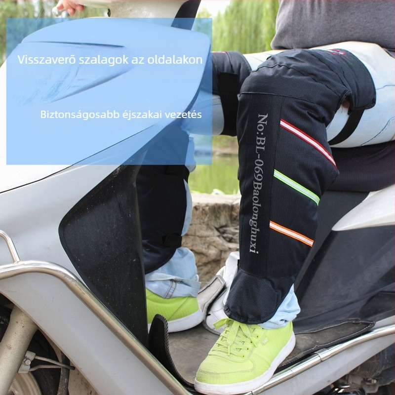Térdvédők motorkerékpárhoz és elektromos járművekhez - téli meleg, vízálló, szélálló, vastagított PVC lábszárvédő