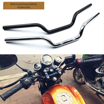 Retro motorkerékpár kormány, hajlított kialakítás, CG125 kompatibilis, vasanyag, SHUNXINGLONG márka