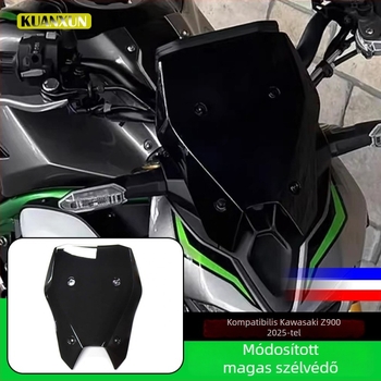 Első szélvédő Kawasaki Z900/SE 2025-2026-hoz — Megemelt, PC műanyag, Kompatibilis Z900/SE 2025-2026