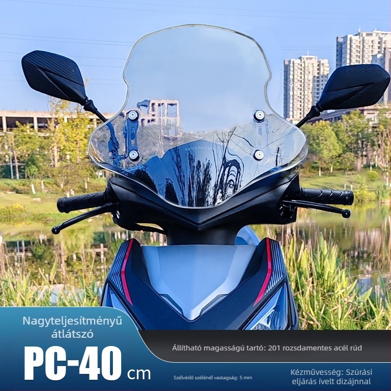 RX125/NS125RX PC első szélvédő – rugalmas polikarbonát, HD tisztaság, testreszabható