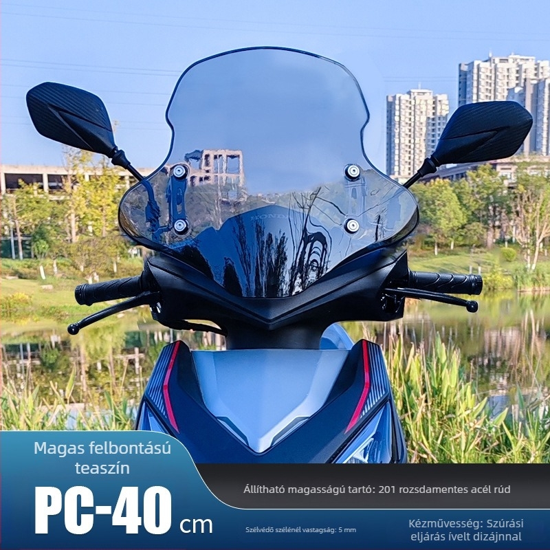RX125/NS125RX PC első szélvédő – rugalmas polikarbonát, HD tisztaság, testreszabható
