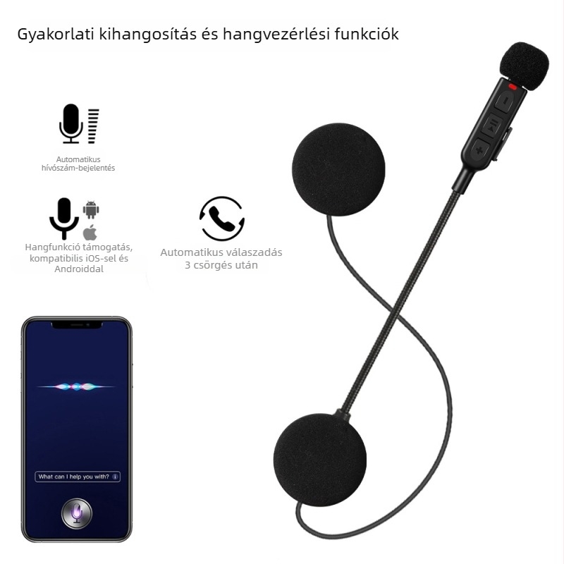 Motorkerékpár sisak Bluetooth headset BT30, Bluetooth 5.0, 900 mAh, hívásokhoz, navigációhoz és zenéhez