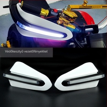 Motorkerékpár kézvédő LED világítással, szarv alakú dizájn, MSX125 kompatibilis, univerzális
