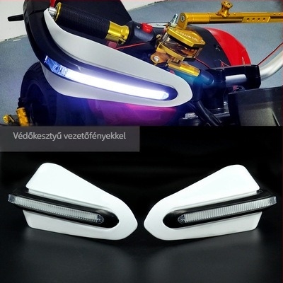 Motorkerékpár kézvédő LED világítással, szarv alakú dizájn, MSX125 kompatibilis, univerzális