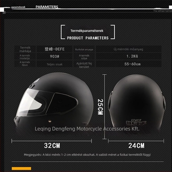 Teljes arcú motorkerékpár sisak, ABS anyag, DEFE/Dengfeng, modell 903, 3C tanúsítvány 2023091105020757