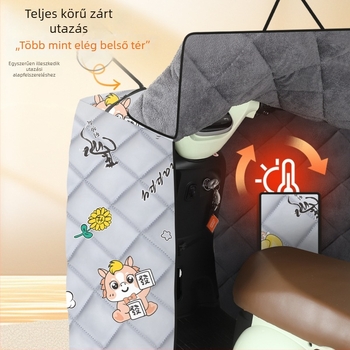 Szélvédő takaró elektromos járművekhez és motorkerékpárokhoz, PVC anyag, fleece bélés, vízálló, vastag téli védőhuzat, négy évszakos univerzális