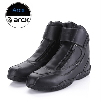 ARCX motorkerékpáros versenycipő - marhabőr, gumi, vízálló, 1,2 kg