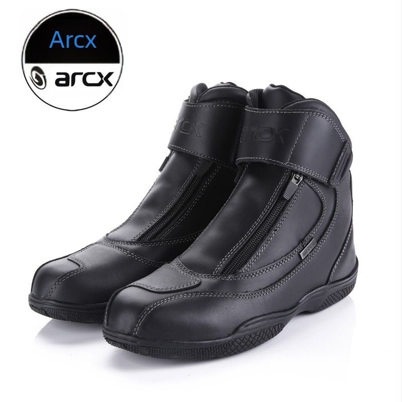ARCX motorkerékpáros versenycipő - marhabőr, gumi, vízálló, 1,2 kg