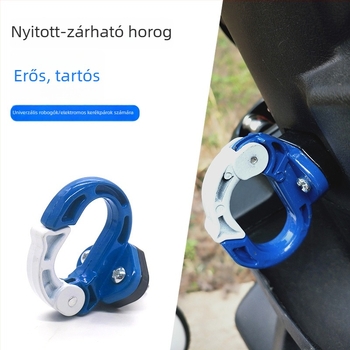 Alumínium ötvözetű O-típusú motorkerékpár horog sisakakasztóval, univerzális elektromos kerékpárhoz és robogókhoz