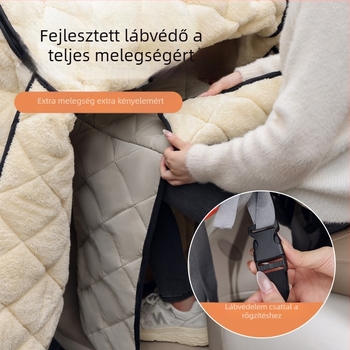 Cape-stílusú szélvédő takaró elektromos járművekhez, dupla lábvédelmi réteg, teljes lefedettség, Oxford anyag, vízálló és szélálló, téli használatra