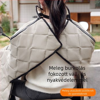 Cape-stílusú szélvédő takaró elektromos járművekhez, dupla lábvédelmi réteg, teljes lefedettség, Oxford anyag, vízálló és szélálló, téli használatra