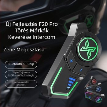 Bluetooth fejhallgató motorkerékpár sisakhoz F20Pro kettős interkommal és zene megosztással
