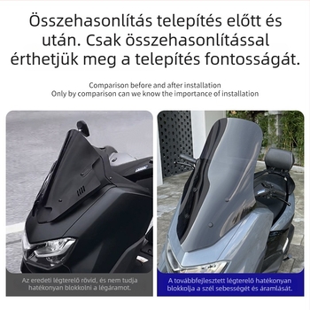 Növelt szélvédő Yamaha NMAX155-höz, kompatibilis a 2020–2024 modellekkel