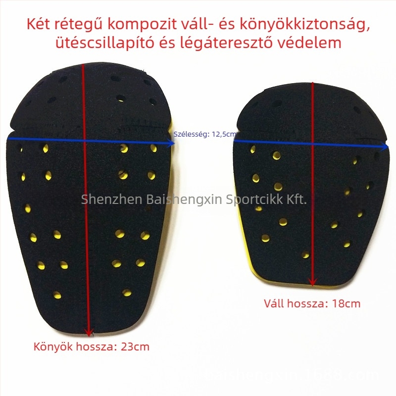 Memóriahabos motoros védőfelszerelés – 5 részes beépített, leválasztható rendszerrel, váll-, könyök- és hátsó védelem