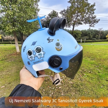 3C tanúsítványú ABS fél sisak gyerekeknek elektromos motorkerékpárhoz, 7–15 éveseknek, nyári napsütés elleni védelem