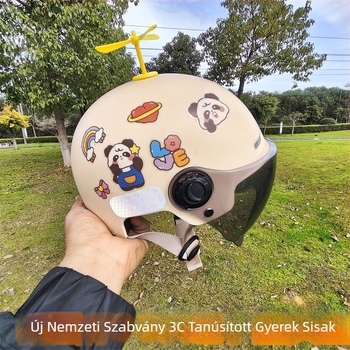 3C tanúsítványú ABS fél sisak gyerekeknek elektromos motorkerékpárhoz, 7–15 éveseknek, nyári napsütés elleni védelem