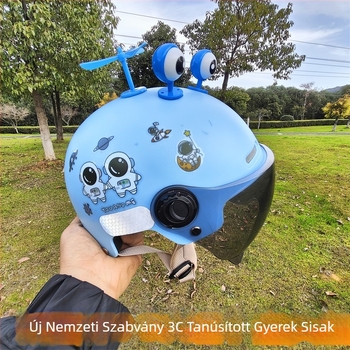 3C tanúsítványú ABS fél sisak gyerekeknek elektromos motorkerékpárhoz, 7–15 éveseknek, nyári napsütés elleni védelem