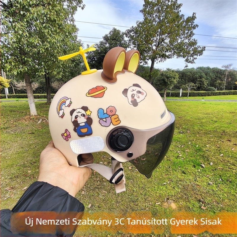 3C tanúsítványú ABS fél sisak gyerekeknek elektromos motorkerékpárhoz, 7–15 éveseknek, nyári napsütés elleni védelem