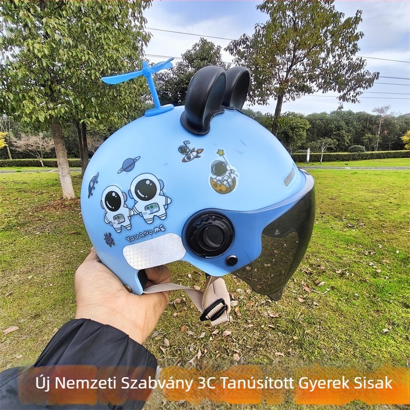 3C tanúsítványú ABS fél sisak gyerekeknek elektromos motorkerékpárhoz, 7–15 éveseknek, nyári napsütés elleni védelem