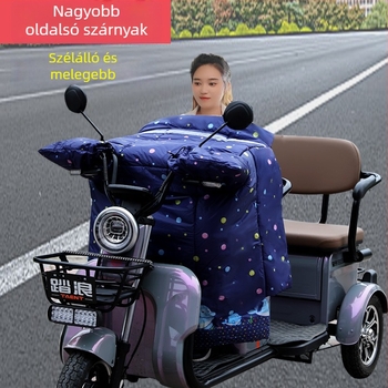 Felnőtteknek szélvédett takaró triciklihez, motorkerékpárhoz és elektromos autóhoz; PVC esővédő anyag; logónyomtatás elérhető; többször használható; egyszerű stílus.