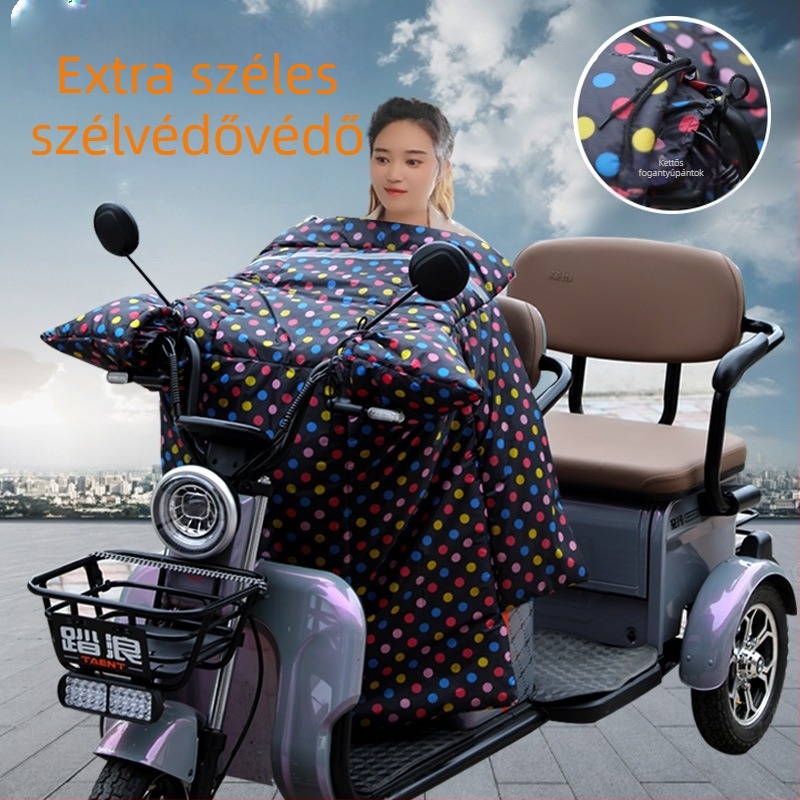 Felnőtteknek szélvédett takaró triciklihez, motorkerékpárhoz és elektromos autóhoz; PVC esővédő anyag; logónyomtatás elérhető; többször használható; egyszerű stílus.