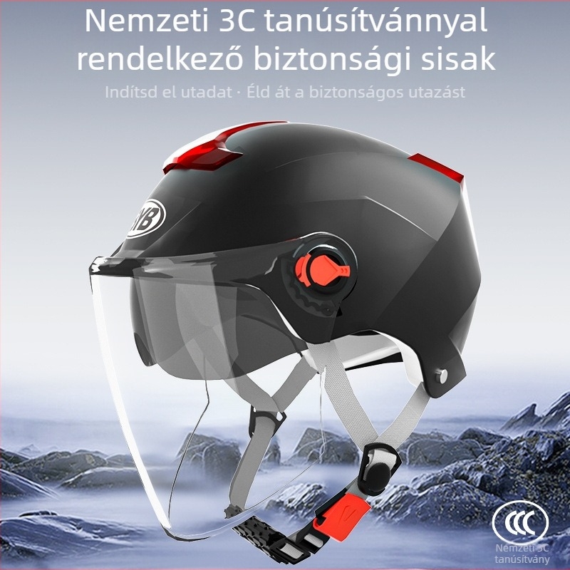 BYB motorkerékpáros sisak, ABS anyag, 3C tanúsított, uniszex, tanúsítvány száma 2024091105021704