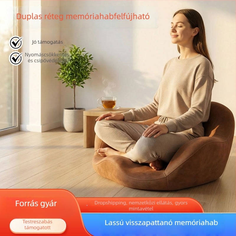 Memóriahabos ülőpárna jóga- és meditációhoz, levehető és mosható huzattal, irodai használatra, két részes kialakítás