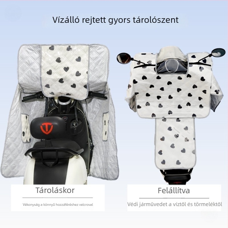 Teljes testvédő vízálló burkolat elektromos robogó és motorkerékpár számára – nyári szélvédő, eső elleni védelem és árnyékolás, univerzális minden évszakra
