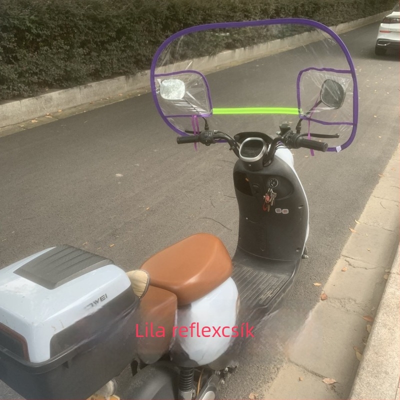 Motorkerékpár elülső szélvédő — átlátszó HD, vastított PVC anyag, esővédő és lábvédő, univerzális elektromos járművekhez télen