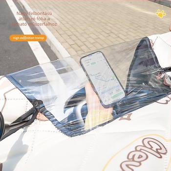 Elektromos járművek szélvédővédője téli fleece-bevonattal, vastagított kivitel, teljes lefedés elektromos robogók és motorkerékpárok számára, szélvédő- és meleg védelem minden évszakra