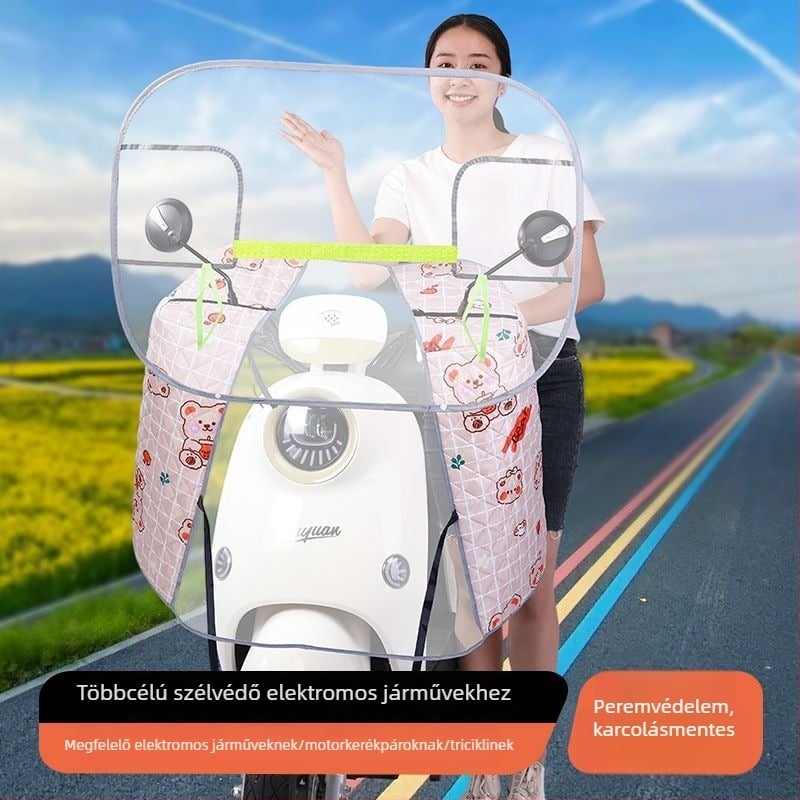Universális első szélvédővédő elektromos járművekhez, láb- és kézvédőkkel, négy évszakos védelem