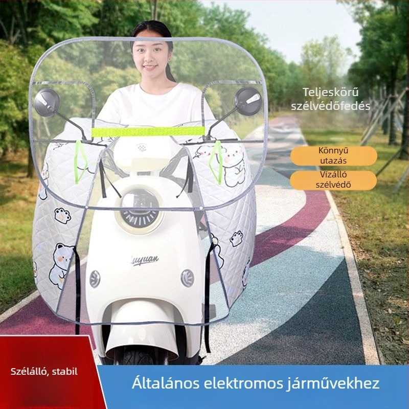Universális első szélvédővédő elektromos járművekhez, láb- és kézvédőkkel, négy évszakos védelem