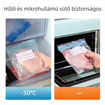 Élelmiszer-minőségű zárható frissességmegőrző zacskó | Anyag: PE | Mikrohullámú sütőben használható | -30°C–180°C hőállóság | 1 db