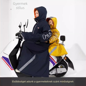 Téli velúr bélésű hátsó ülésvédő elektromos motorhoz, szülő-gyermek modell