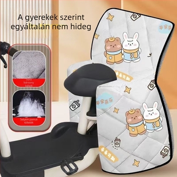 Elektromos jármű hátsó ülésének szélvédő plédje, szülő–gyermek stílus, téli fleece, levehető, extra vastag felnőtteknek