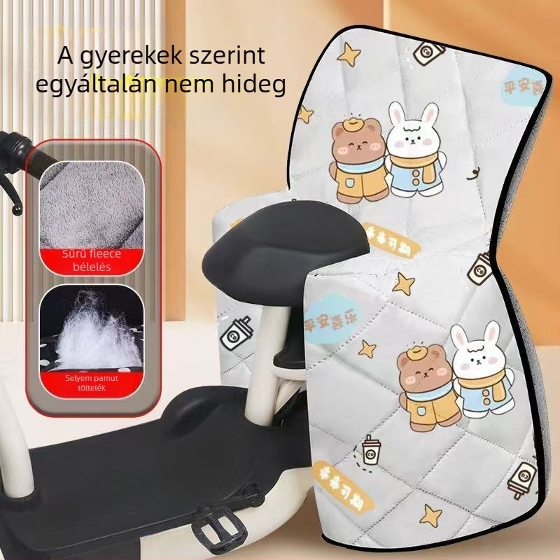 Elektromos jármű hátsó ülésének szélvédő plédje, szülő–gyermek stílus, téli fleece, levehető, extra vastag felnőtteknek