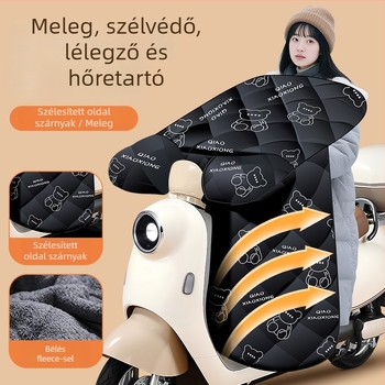 Téli fleece-bevonatú szélvédő takaró elektromos motorkerékpárokhoz