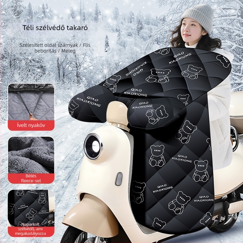 Téli fleece-bevonatú szélvédő takaró elektromos motorkerékpárokhoz
