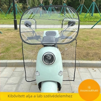 Átlátszó, kinyúló esővédő az elektromos motorkerékpár első szélvédőjéhez, szélvédő és téli használatra