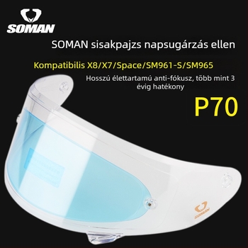 SOMAN P70 sisak antifog matrica motorkerék-lencséjéhez, TAC anyag, több mint 3 év antifog tartósság, kompatibil SM961-S/SM965/X8/X7