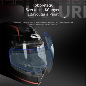 Sisak-visor film – Síktükör, PC anyag, Modell TKFWP, Unisex