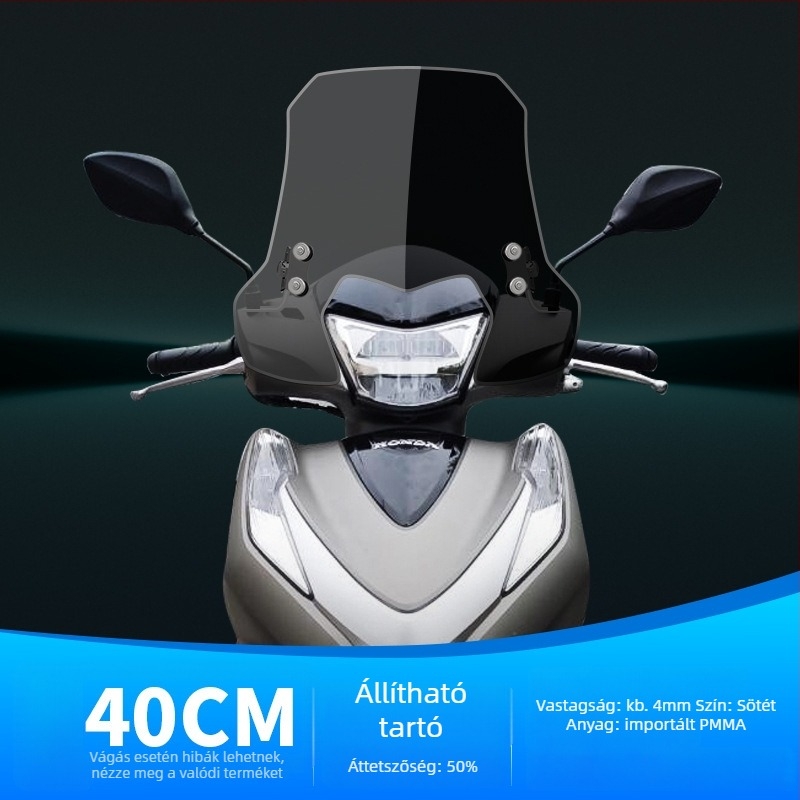 Wuyang Honda LD125 motorkerékpárhoz illeszkedő szélvédő – PMMA, testreszabható, nem fényvisszaverő