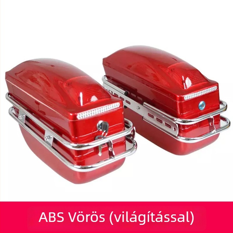 K6 motorkerékpár oldalsó doboz – moduláris rendszer két vagy három dobozzal, ABS oldalsó akasztós doboz LED-es világítással