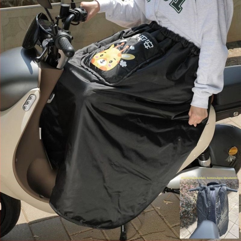 Szélvédett téli szoknya elektromos kerékpárhoz, fleece béléssel, vízálló pamutszoknya