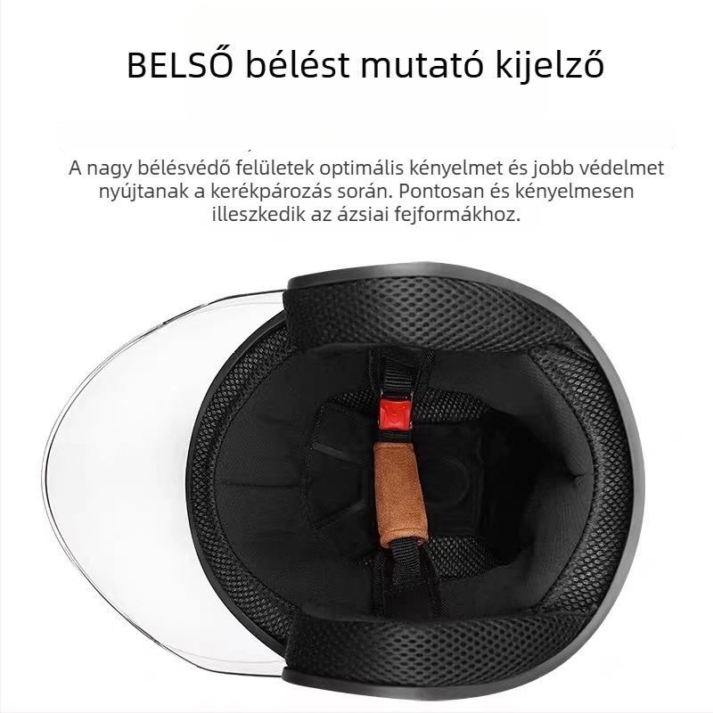 Elektromos robogó/motor kerékpár védő sisak, fél sisak, műszaki műanyagból, márka HENGLE, felnőtteknek, testre szabható