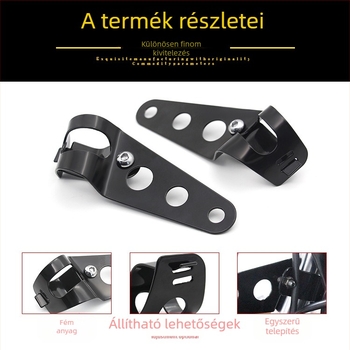 Motorkerékpár elülső fényszóró tartó alumínium ötvözetből, két lyukkal