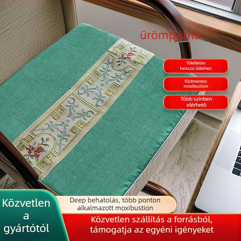 Jinghan moxa párna Moxa Velvet töltettel, pamut és len anyagból, egyszínű mintázat